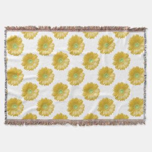 Yellow gerbera daisy throw blanket