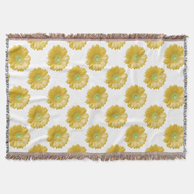 Yellow gerbera daisy throw blanket (Front)