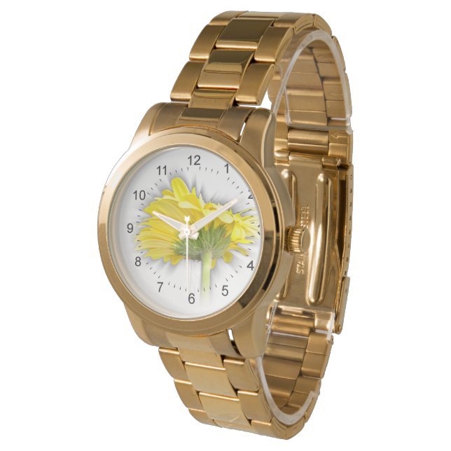 yellow gerbera daisy watch (Angled)