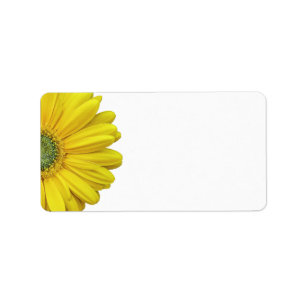 Yellow Gerbera Daisy Wedding Blank Address Labels