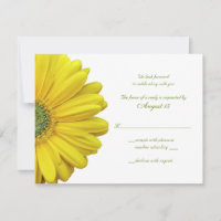 Yellow Gerbera Daisy Wedding Reply Card