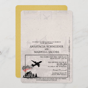 Yellow Germany Passport Wedding Invitation