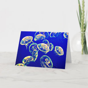 Yellow Ghost Jelly fish Sealife Art Card