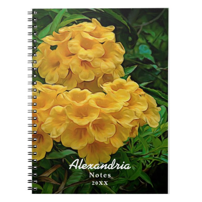  Yellow Ginger Thomas Watercolor Flowers  Notebook (Front)