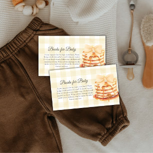 Yellow Gingham Bow Pancake Books For Baby Shower Enclosure Card