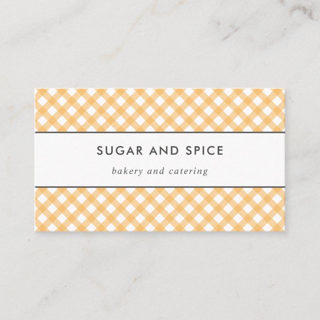 Yellow Gingham Business Card (Front)