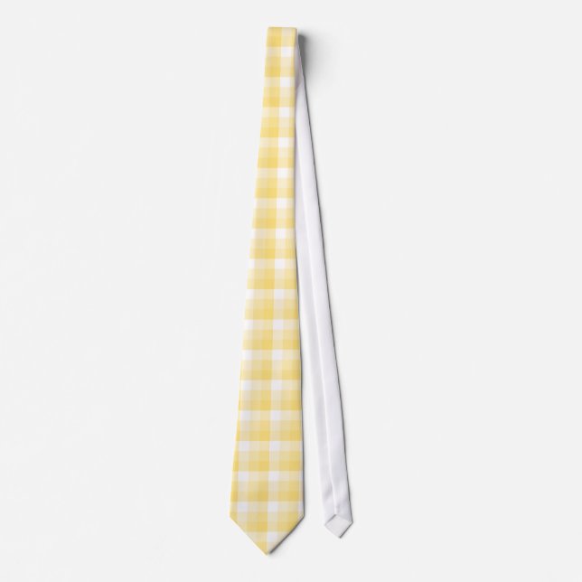 Yellow Gingham Check Pattern. Tie (Front)