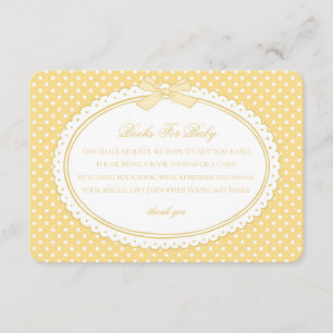 Yellow Gingham Coquette Books for Baby Enclosure Card