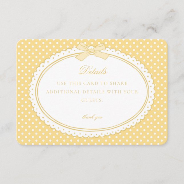 Yellow Gingham Coquette Bow Details Card (Front)
