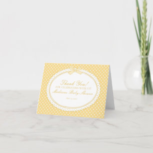 Yellow Gingham Coquette Bow Thank You Card 