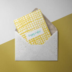 Yellow gingham Easter Card