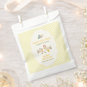 Yellow Gingham Farm Fresh Chicks Baby Shower Favour Bag