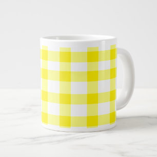 Yellow Gingham Large Coffee Mug