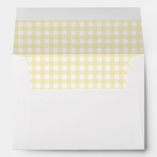 Yellow Gingham Lined Envelope