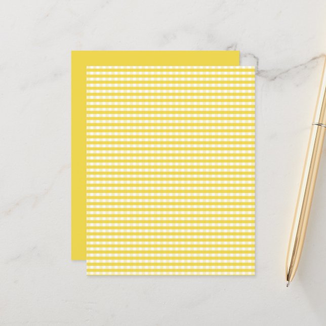 Yellow Gingham Pattern (Front/Back In Situ)