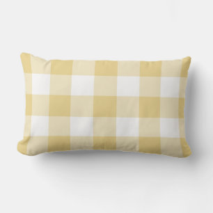 Yellow Gingham Pattern Chequered Lumbar Cushion