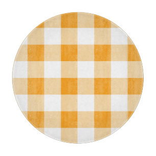 Yellow Gingham Pattern Cutting Board