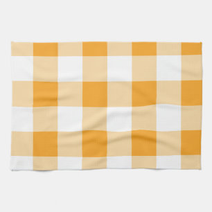 Yellow Gingham Pattern Tea Towel