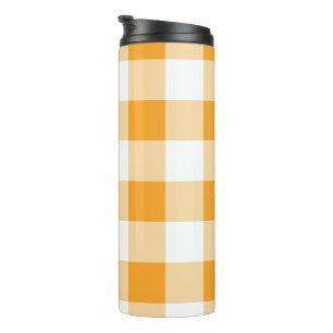 Yellow Gingham Pattern Thermal Tumbler