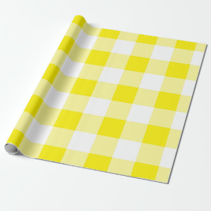Yellow Gingham Pattern Wrapping Paper