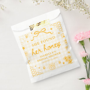 Yellow Gingham She Found Her Honey Bridal Shower Favour Bag