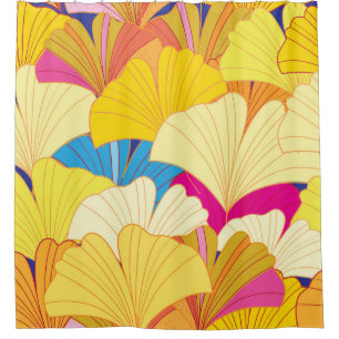 Yellow gingko leaves, seamless pattern. shower curtain