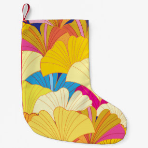 Yellow gingko leaves, seamless pattern. small christmas stocking