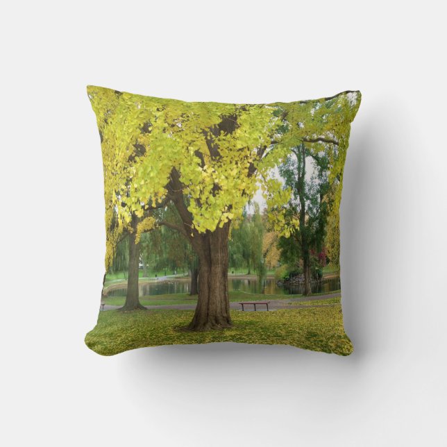 Yellow Gingko Tree Cushion (Front)