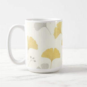 Yellow Ginkgo Fan Leaves Repeat Coffee Mug