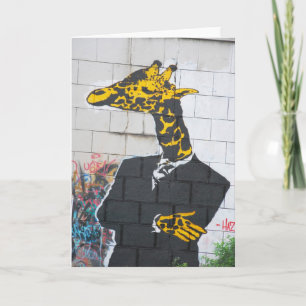 Yellow giraffe greeting card