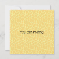 Yellow Giraffe Print Baby Shower Invites