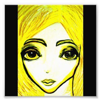Yellow girl 6x6 photo print