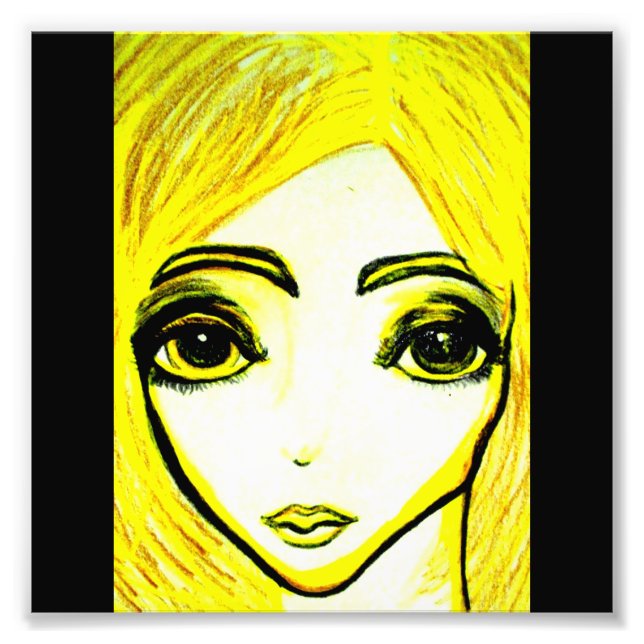 Yellow girl 6x6 photo print (Front)