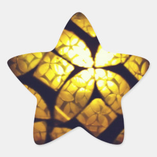 Yellow Glass Texture Star Stickers