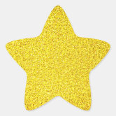 Gold Star Shape Faux Glitter Stickers | Zazzle