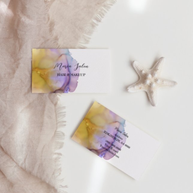 Yellow glitter gold  watercolor Business Card (Creator Uploaded)