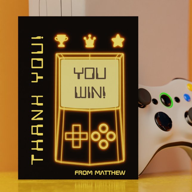 Yellow Glow Gaming Console Thank You Card (Yellow Glow Gaming Console Thank You Card)