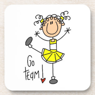 Yellow Go Team Cheerleader Coaster