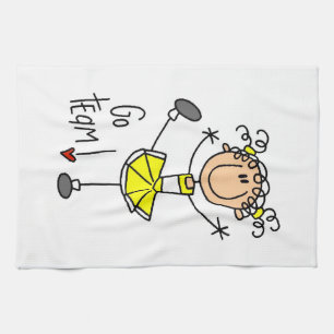 Yellow Go Team Cheerleader Tea Towel