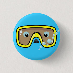 Yellow Goggles 3 Cm Round Badge