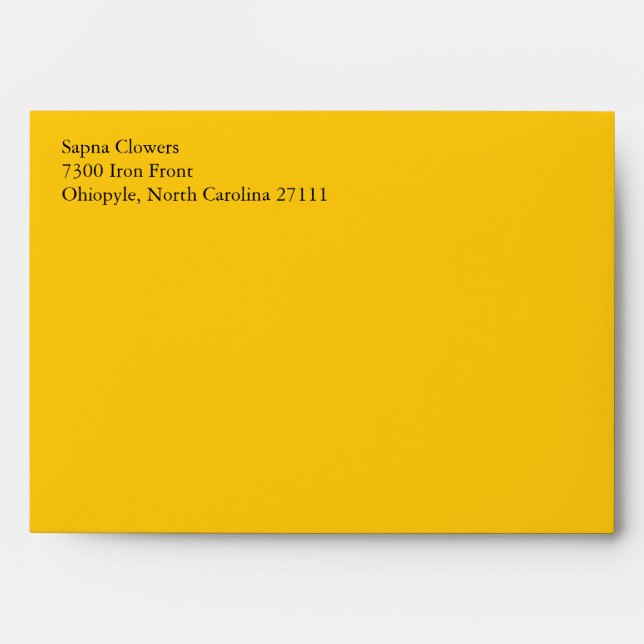 Yellow Gold A7 5x7 Custom Pre-addressed Envelopes (Front)