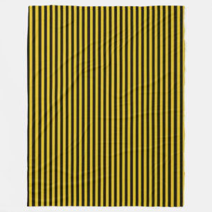 Yellow Gold and Black Plaid Striped Fleece Blanket