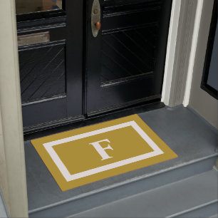 Yellow Gold and White Family Personalised Monogram Doormat