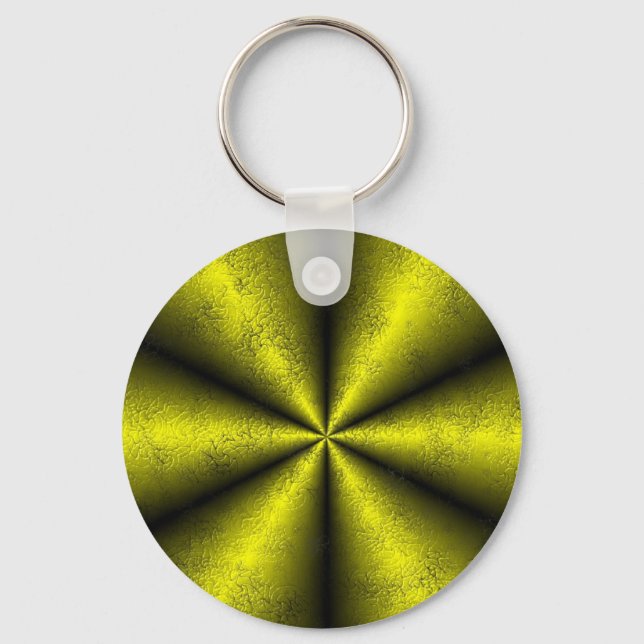 Yellow Gold Black Rainbow in Leatheroptik Key Ring (Front)