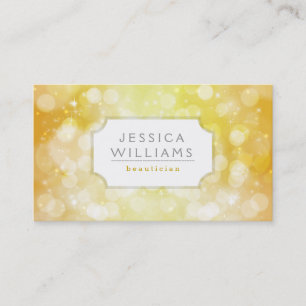 Yellow Gold Bokeh Glitter And Sparkles Business Card