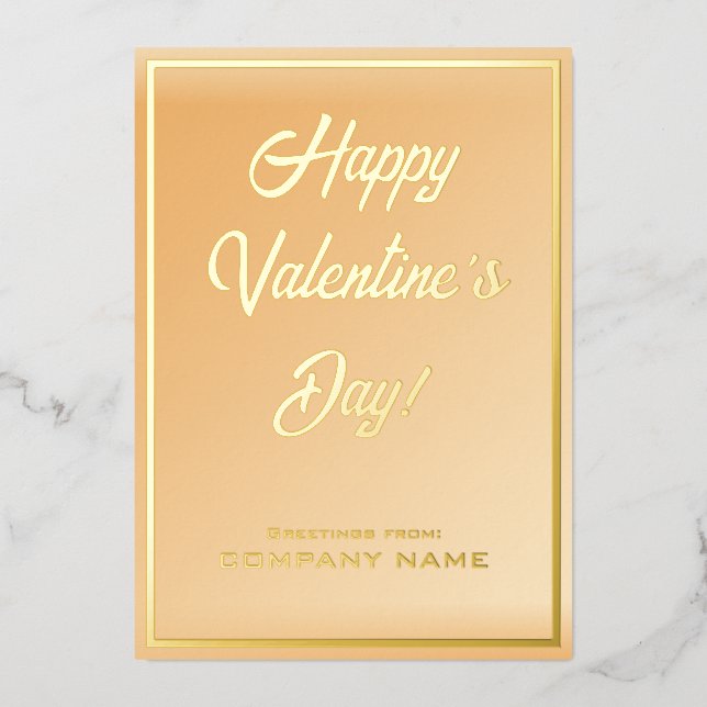 Yellow Gold Business Valentine Foil Card (Front)