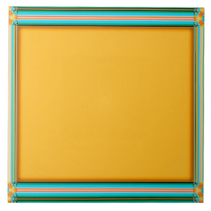 yellow-gold colour, kaleidoscope frame, ceramic tile