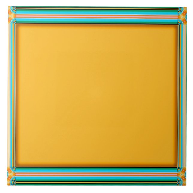 yellow-gold colour, kaleidoscope frame, ceramic tile (Front)