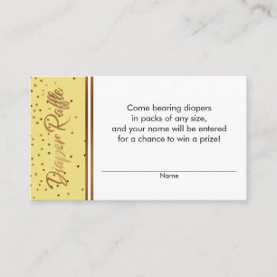 Yellow & Gold Confetti Diaper Raffle Ticket Cards