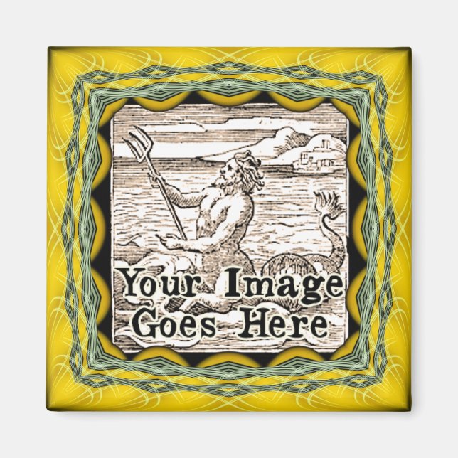 Yellow Gold Fantasy Frame Template Magnet (Front)